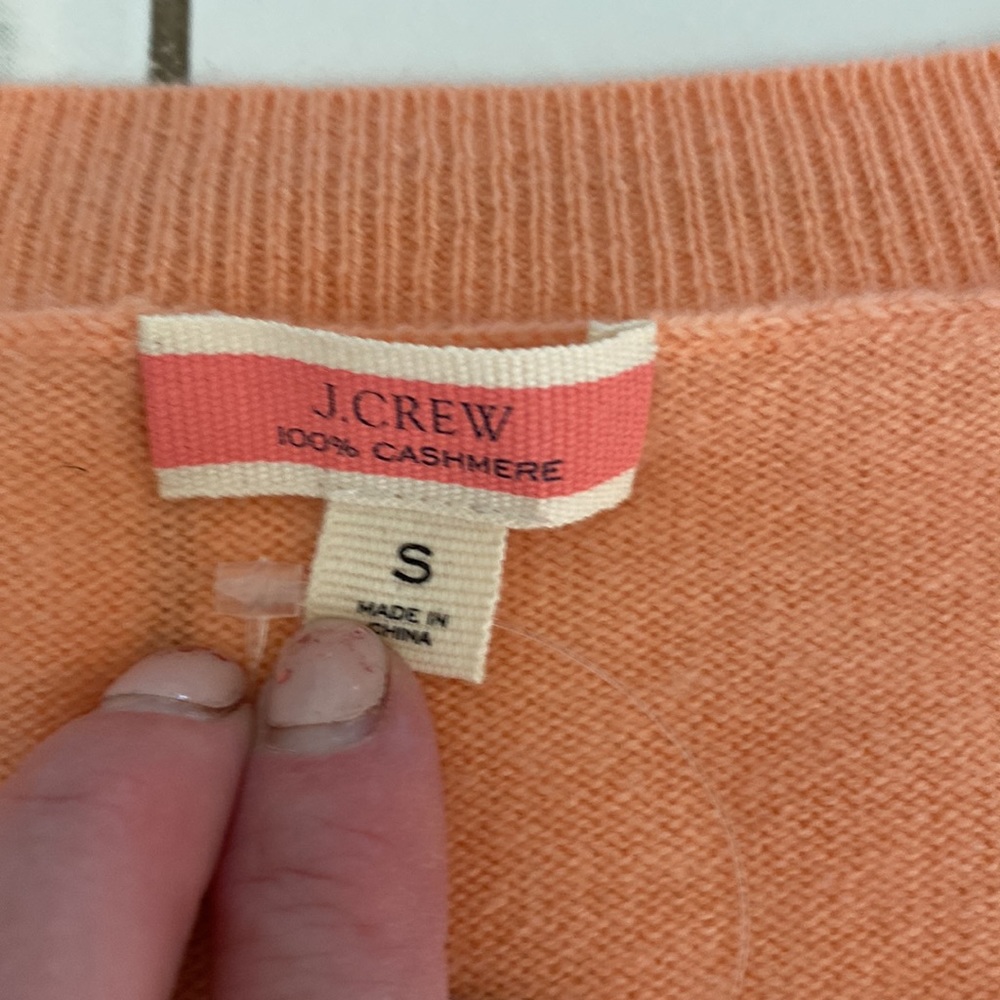 J. Crew Women's Coral Crew Neck Cashmere Sweater - Picture 2 of 5